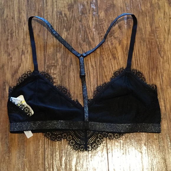 NWT Free People Swept Away Black Soft Bralette - Picture 5 of 7
